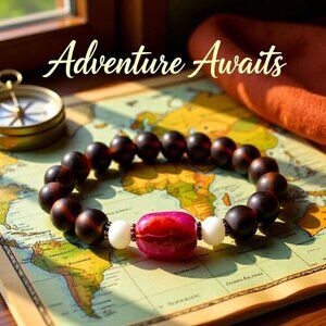 Big Bold & Chunky Stretch Bracelet - Multi Colored Agate + Recycled Glass Beads